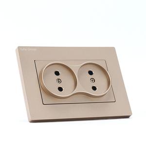 Wall Mounted EU <b>Standard</b> Dual Outlet <b>Russian</b> German Ground Flame-retardant PC Socket Pane IP20 Rated Minimalist Style 86x146mm - Product Image 6