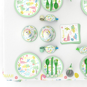 Artículos de Fiesta de Dinosaurios, Vajilla Desechable, Platos de Papel, Juego de Cubiertos, Decoraciones para Fiestas Infantiles de Cumpleaños - Product Image 3