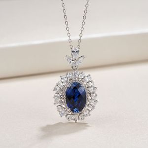 Collar de Plata 925 con Zafiro Azul Cultivado, Brilla en Fiestas, Cumpleaños y la Vida Diaria, un Gran Regalo Sorpresa para Chicas - Product Image 2