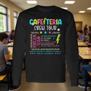Camiseta de manga larga Cafeteria Crew Tour con diseño del equipo de almuerzo escolar - Product Image 3