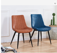 Chaises modernes élégantes de salle à manger de restaurant de cuisine en cuir Pu jaune à bas prix avec pieds en métal