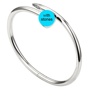 Bán Buôn Thiết Kế Kim Cương Thép Không Gỉ Nail <span class=keywords><strong>Bangle</strong></span> Vòng Đeo Tay Hợp Thời Trang Tốt Bangles Trong Mạ Vàng Cho Đảng Quà Tặng - Product Image 3