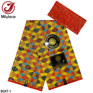 <strong>Super</strong> Gold <strong>Ghana</strong> Kente 100% Cotton <strong>Wax</strong> <strong>Fabric</strong> African <strong>Wax</strong> <strong>Print</strong> Golden <strong>Wax</strong> <strong>Fabric</strong> - Product Image 1