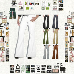 New Fashion <b>Men's</b> Retro Slim Fit Flare Pants Bell Bottom <b>Denim</b> Trousers with Flat Front <b>Jogger</b> Sweat Flared Pants - Product Image 4