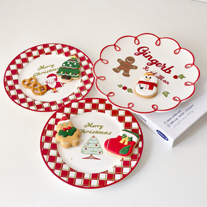 Vajilla de Lujo <span class=keywords><strong>para</strong></span> Navidad, Juegos de Vajilla de Cerámica y Porcelana con Diseño de Dibujos Animados, Plato de Postre con Diseño de Hombre de Jengibre <span class=keywords><strong>para</strong></span> el Desayuno - Product Image 1
