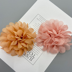 Flor de tela de gasa de 10 cm, accesorio grande para el cabello, estilo coreano, material para manualidades, para hacer corsages para el cabello, adornos para zapatos, sombreros y ropa. - Product Image 4