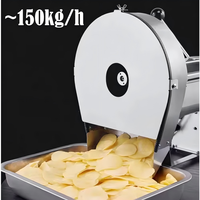 Coupe-légumes électrique commercial en acier inoxydable, moteur 72W, machine à trancher haute capacité pour oignons, frites, gingembre en tranches