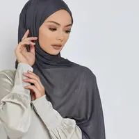 Wholesale New Design Muslim Luxurious Solid Light Weight Scarf Breathable Soft Shawl Premium Bamboo Woven Modal Hijab