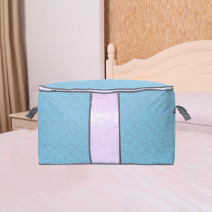 Large Quilt Storage Bag Gray Rectangle Bedroom Organizer Clothing Storage Bag Standing Type - Product Image 2