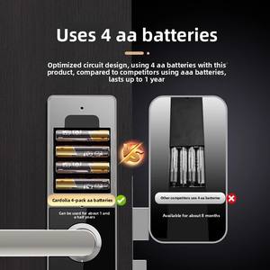 थोक एल्यूमीनियम मिश्र धातु क्लाउड कार्ड वाईफाई टुया फिंगरप्रिंट स्मार्ट इलेक्ट्रिक फ्रंट डोर लॉक होटल कुंजी कार्ड मास्टर स्विच के लिए - Product Image 2