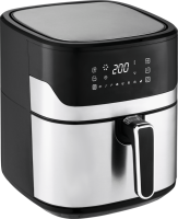 Friteuse à air électrique moderne en acier inoxydable, contrôle tactile, sans huile, capacité 6,5 L, cuve amovible, économie d'énergie, pour la cuisine domestique