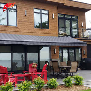 Auvent motorisé rétractable électrique avec éclairage LED, voile en PVC <span class=keywords><strong>3m</strong></span> x 6m, ouverture automatique, utilisation en extérieur sur balcon - Product Image 4