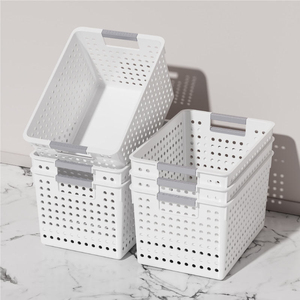Durable Eco-Friendly <b>Plastic</b> Modern Household Pantry Storage Containers Handle Daily Desk Storage <b>Basket</b> Kitchen <b>Baskets</b> Factory - Product Image 3