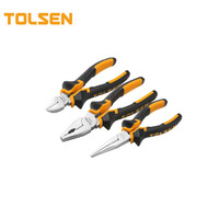 TOLSEN 10400 Ensemble de 3 pinces coupantes à long bec avec poignée en plastique