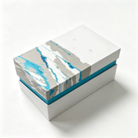 Boîte de contrôleur de jeu en papier rigide bleu de qualité supérieure avec feuille d'argent, style cyberpunk personnalisé pour l'électronique - Vente en gros