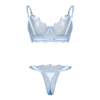 Vente en gros Ensemble soutien-gorge et culotte de créateur sexy haut de gamme de luxe moderne Lingerie transparente pour femmes avec G-Strings