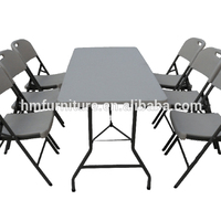 Ensemble table et chaises modernes en plastique et métal écologique de 6 pieds pour l'extérieur à l'hôpital et l'école