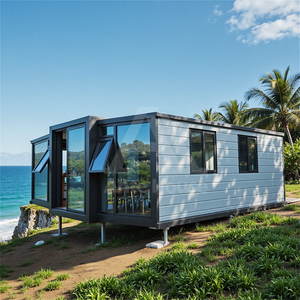 <span class=keywords><strong>Maison</strong></span> conteneur modulaire préfabriquée de 20 pieds en acier galvanisé extensible, à deux étages, avec toit incliné et double ailes, pour chambre et bureau - Product Image 3
