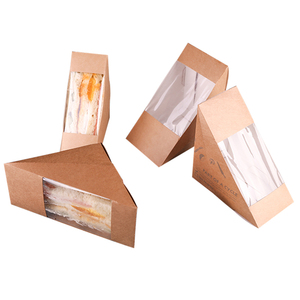 Boîte à sandwich pour fenêtre 6 pouces en kraft |   Film 40 mm |   Trous d'aération |   Revêtement PE |   Logo imprimable - Product Image 2