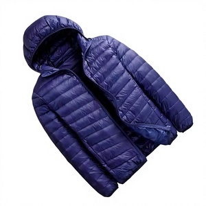 Chaqueta Acolchada Ligera para Hombre, Color Sólido, Cuello Alto, Cierre de Cremallera, Cortavientos, Abrigo Informal de Invierno, Relleno Fino de Poliéster - Product Image 4