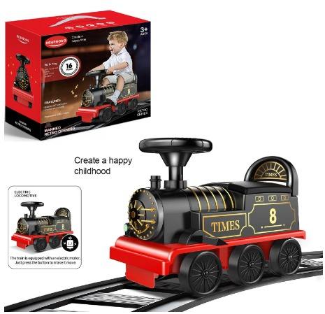 Electronic train and track with light and music