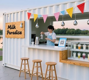 Tienda Contenedor Comercial Contemporánea Personalizable <span class=keywords><strong>para</strong></span> Exteriores, Cafetería Móvil, Panel Sándwich de Acero <span class=keywords><strong>para</strong></span> Tiendas de Café y Snacks - Product Image 5