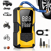 Compresseur de gonflage de pneus sans fil portable 150 PSI avec jauge numérique, arrêt automatique, gonflage rapide, lumière d'urgence, ABS
