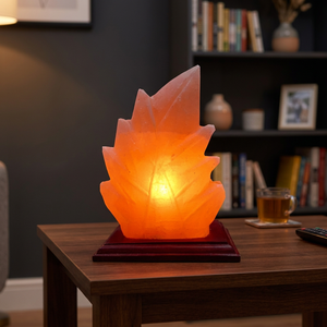 Lampe de sel de l'Himalaya de haute qualité, lampe de sel miniature naturelle de l'Himalaya avec base en bois pour la décoration de la pièce, sculptée à la main - Product Image 1