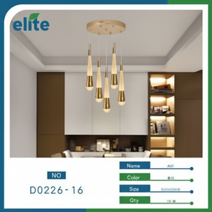 Lampadario in oro moderno lampada a sospensione rettangolare per casa da pranzo e soggiorno luce bianca calda E26 Base - Product Image 1