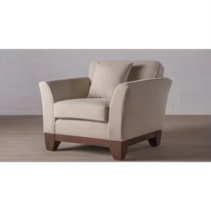 Casa moderna Hotel appartamento confortevole morbido minimalista <span class=keywords><strong>Beige</strong></span> <span class=keywords><strong>marrone</strong></span> tessuto gamba in legno divano quadrato - Product Image 5