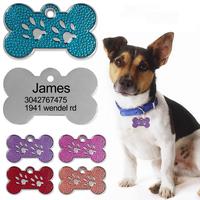 Etiquetas de Identificación Personalizadas para Mascotas de Aluminio, en Forma de Hueso, Círculo, Estrella y Corazón, Grabadas, Anti-Pérdida, de Metal, para Perros y Gatos
