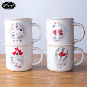 Mug en céramique personnalisé avec chat et chien mignons, cadeau de dessin animé, vente en gros d'animaux de compagnie, mug à thé et à café en émail pour <span class=keywords><strong>enfants</strong></span> - Product Image 2