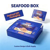 Boîte d'emballage personnalisée pour fruits de mer, en carton résistant à l'humidité, pour cadeaux de poissons et fruits de mer surgelés, vente en gros