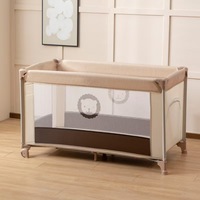 Berceaux pliables portables en coton pour bébé parc pour enfant avec porte latérale lit de voyage lit pour bébé Playard pour la maison et l'utilisation en déplacement