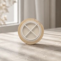 Yuecai – Boîtier cosmétique rond compact à 4 compartiments, translucide, vide, portable, en plastique, pour fard à joues, poudre, illuminateur, correcteur – Vente en gros