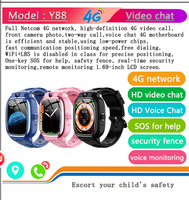 Nouvelle Montre Connectée 4G Y88 2026 pour Enfants avec Appel Vidéo HD, WiFi, Positionnement LBS, SOS, Clôture de Sécurité, IP67 et Chat Vocal