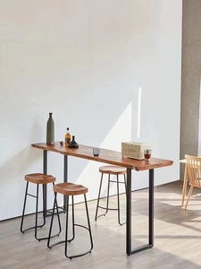 Rắn Gỗ Chân Cao Hiện Đại Đồ Nội Thất Thanh Tùy Chỉnh Dài Hẹp Thiết Kế Cho Nhà Cho Ban Công Nhà Hàng Hoặc Trà Sữa Cửa Hàng - Product Image 2