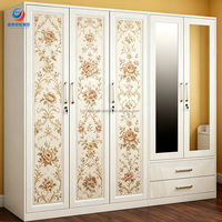 Armoire en acier à double porte, rangement métallique détachable, anti-humidité, chambre à coucher, design italien moderne, coffre-fort, miroir