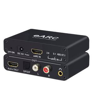 Extractor de Audio <span class=keywords><strong>WAZ</strong></span> con Certificación CE EARC ARC, Conversor RCA de 192Khz, Adaptador Digital a Analógico, Molde Privado, DTS Atmos AC3 LPCM Fibra - Product Image 1