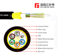 Câble à fibre optique extérieur ADSS à prix d'usine, conducteur en cuivre toronné G652D/G657A1/A2, 6 à 144 fibres, utilisation aérienne, 100-1000m