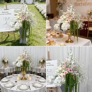 Arreglo Floral de Seda Artificial con Musgo Verde en Cascada - Centro de Mesa Realista para Bodas, Decoración Duradera - Product Image 2