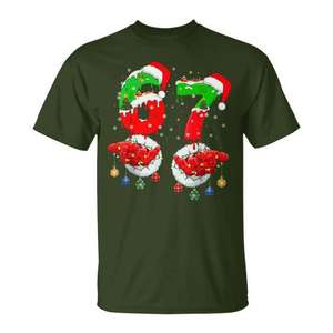 Camiseta con estampado de mano de Papá Noel de Navidad Six Seven 67 para niños y hombres - Product Image 1