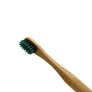 Customize Logo household tooth brush kid toothbrush round wooden handle children's bamboo toothbrush