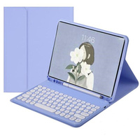 Düz yuvarlak klavye tuş klavye kılıf iPad hava Pro 2024 10th 10.9 Air5 Air4 10.2 7th 8th 9 Mini6 kılıf kablosuz klavyeler ile