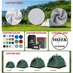 Tenda da campeggio HOSA di grandi dimensioni con tettoia, per 6 persone, tenda da viaggio per esterni, impermeabile, tenda familiare - Product Image 6