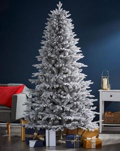 Árbol de Navidad Artificial Premium de 7.5 pies, Directo de Fábrica, con Nieve Artificial, Luces LED Blancas Cálidas, Forma Realista - Product Image 4