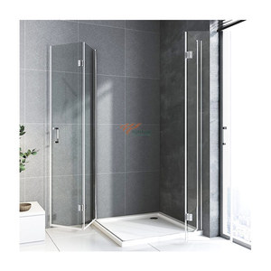 Angolo angolo neo angolo duschkabine <span class=keywords><strong>doccia</strong></span> temperato custodie in vetro porte pieghevoli con rullo - Product Image 3