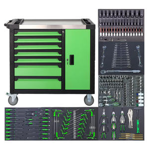 Armoire à outils en acier inoxydable CE à 7 tiroirs, nouveau design, couleur verte, 200 pièces, ensembles d'outils professionnels, OEM Caja <span class=keywords><strong>De</strong></span> Herramientas - Product Image 2
