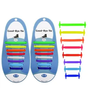 Good Quality Lazy Shoe Lace Elastic Silicone Rubber No Tie Free Shoelace for Kids and Adults