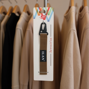 Portachiavi Ilan 18,5x2,5 cm Colore Marrone con Gancio in Metallo per Clip da Abbigliamento - Product Image 2